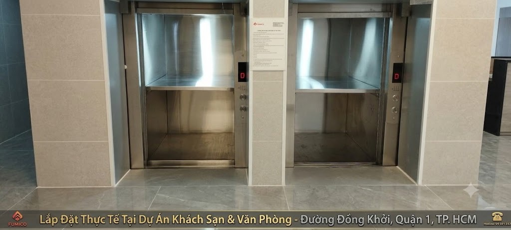Hình ảnh lắp đặt thực tế thang máy tải hàng tại quận 1 TPHCM
