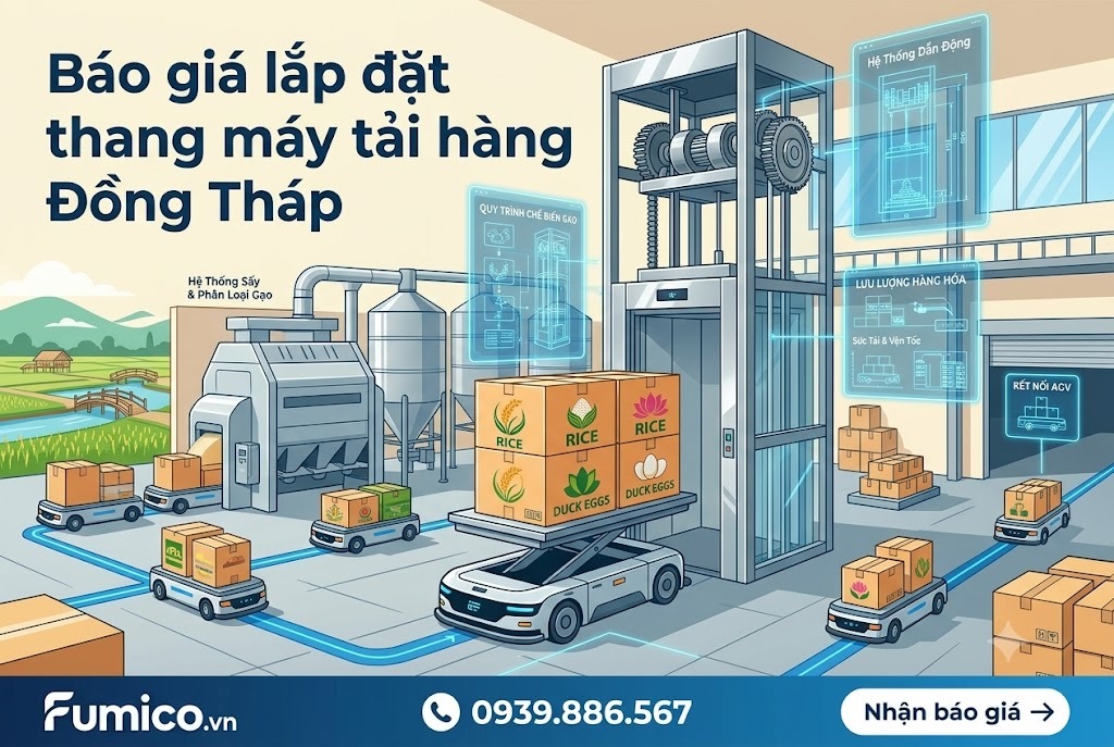 lắp đặt thang máy tải hàng tại Đồng Tháp