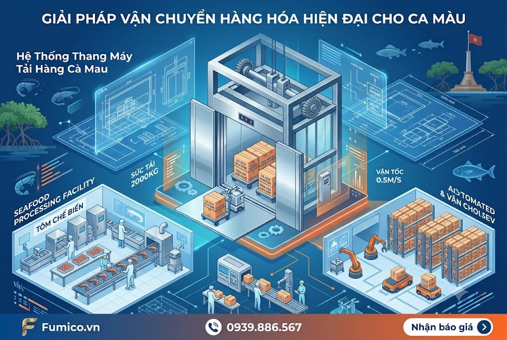 tư vấn báo giá hệ thống thang máy tải hàng tại Cà Mau